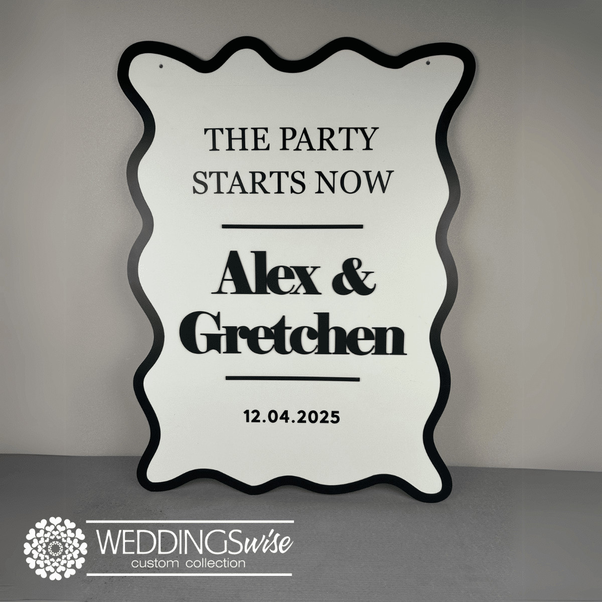 Modern Zig Zag Acrylic Welcome Sign – 3D & Vinyl Lettering with Black Trim