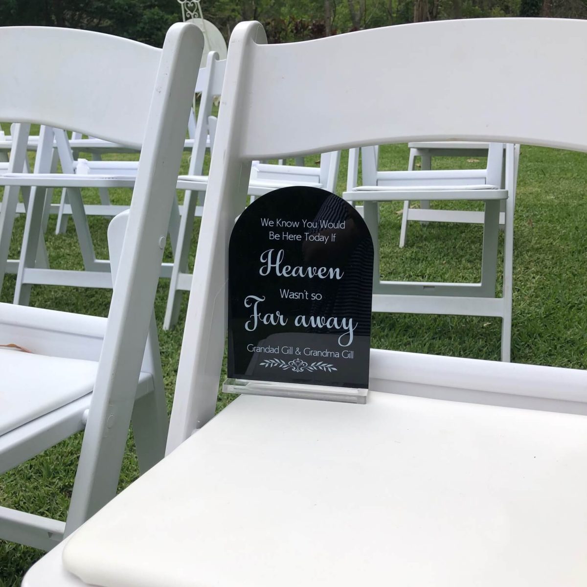 Personalised In Memory Sign - Arcylic Arch with Stand - Image 2