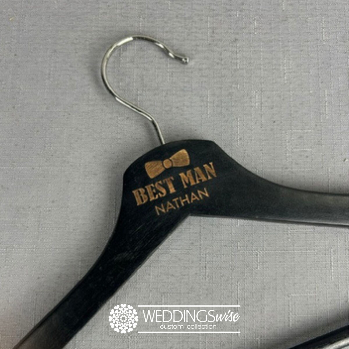 Personlised Bestman Timber Hanger <br> Bow Tie Design