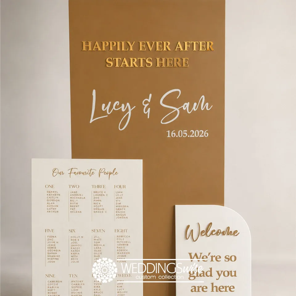 Personalised Statement Collection <br> Layered Wedding Welcome Sign