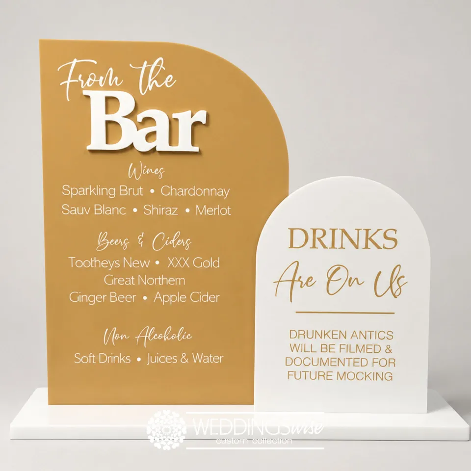Personlised Layered Acrylic <br> Bar Menu Sign with 3D Lettering
