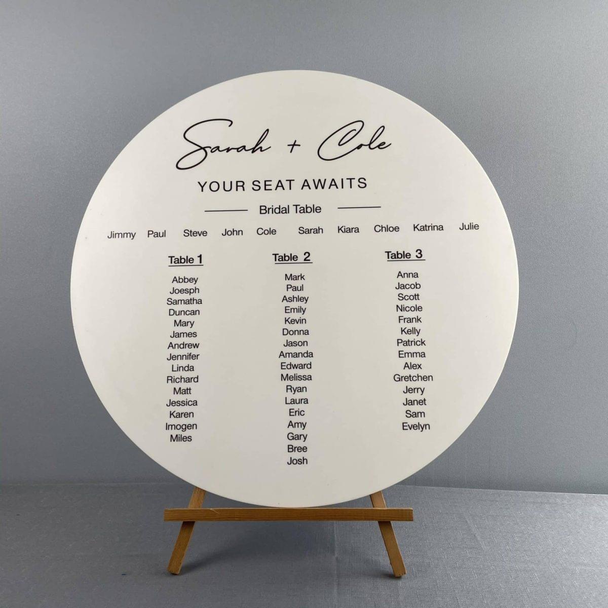 Custom Circle Seating Chart - Your Seat Awaits