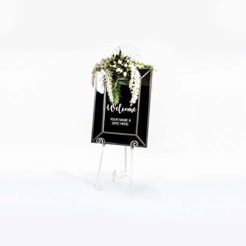 Welcome Portrait Silver Mirror Hire
