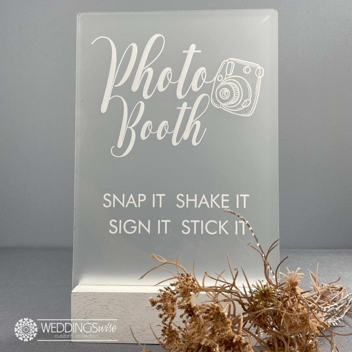 Photo Booth Acrylic Sign